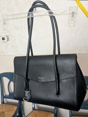 RADLEY LONDON Apsley Road Medium Flapover Medium Tote, Black, EUC!!!